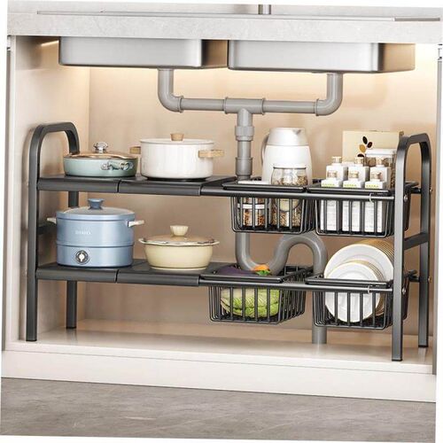 kitchen accessories Multi-layer pot storage rack Layering in