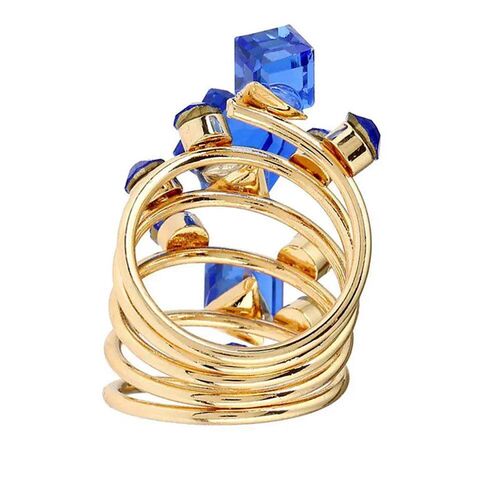 rendy Oversize Multi Stone Rings for Women Lady Irregular Cr