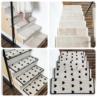 楼梯踏步垫高级防滑静音免胶自粘木梯台阶复式实木大理石地毯地垫