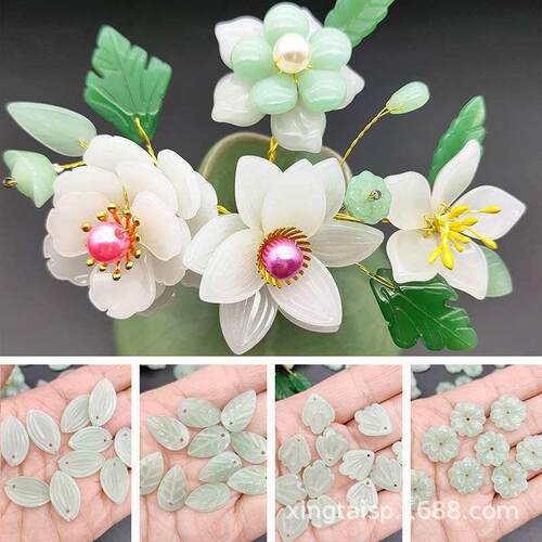 100 from the batch of natural color jade glaze petals  antiq