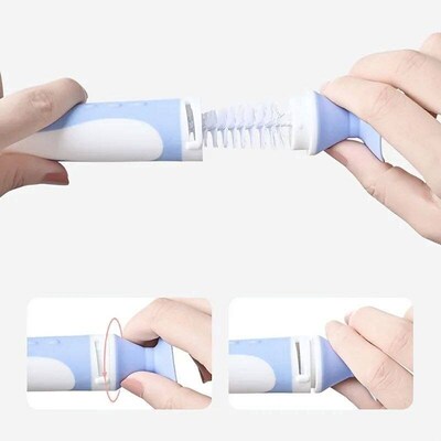 2-in-1 Bristle Bottle Brush With Nipple Brush And Stand, Bab