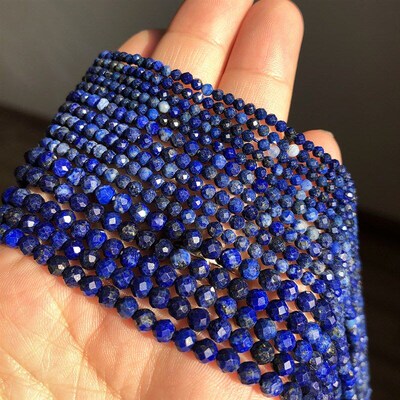 2 3 4mm Faceted Lapis Lazuli Gem Beads Natural Loose Stone B