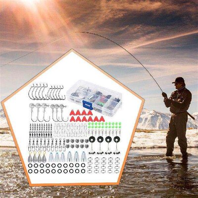 170pcs Fishing Accessories Kit with Fishing Box Fish Hooks