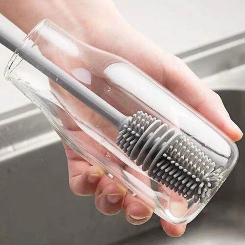 Silicone Milk Bottle Brush Cup Scrubber Glass Cleaner Kitche
