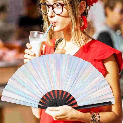2 Pcs Hand Held Fan Symphony Kung Fu Folding Fans Festival