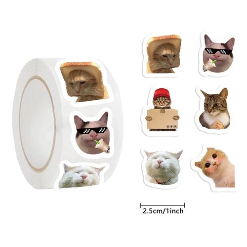 100-500pcs Cartoon Meme Cat Stickers For School Reward Stick