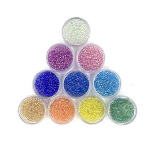 Small Boxed Magic Colored Glass Bubble Beads Sweet Beauty Na