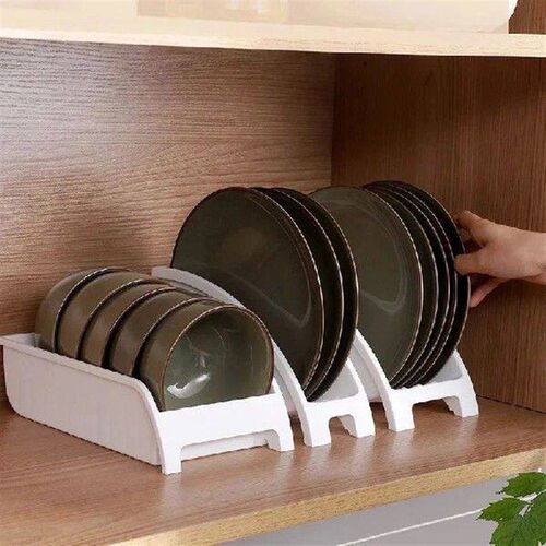 1 Pack Plastic Cabinet Rack Plate And Dish Storage Rack