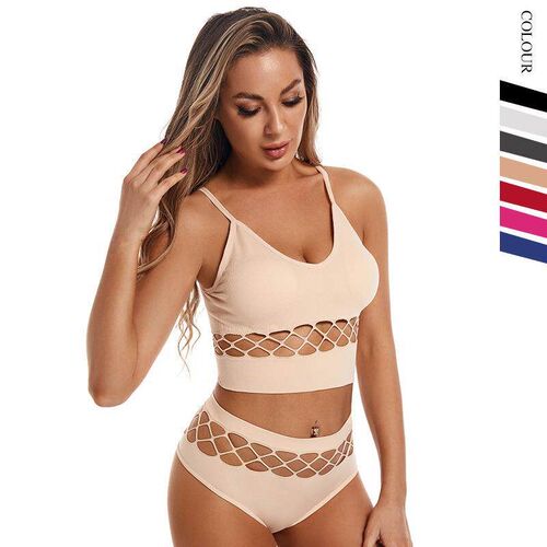 Hollow out lingerie set for women with small chest, thin
