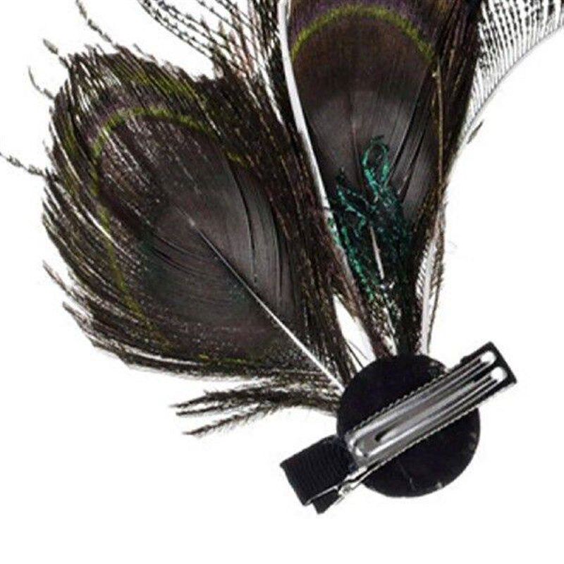 Peacock Feathers Hair Clips for Women Elegant Hair图片