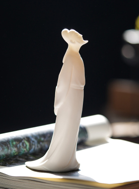 陶瓷李白望月摆件人物雕像家居书房盆景假山鱼缸造景办公桌面饰品