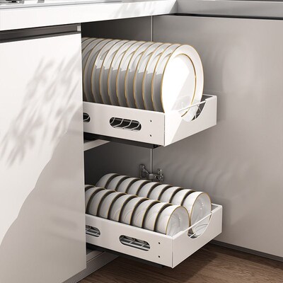 Kitchen Dish Storage Rack Kitchen Cabinet Built-in Pull-out