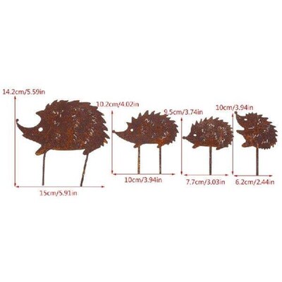 Metal Rust Animals Garden Stakes Art Crafts Statues