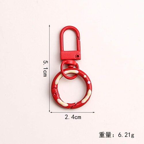 Candy-colored spring clip donut DIY material keychain ring d