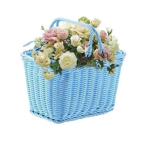 Cute Square Bicycle Basket Adjustable Leather Straps