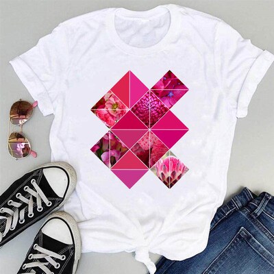Women Tees Striped Lovely 90s Fashion Short Sleeve Tshirts