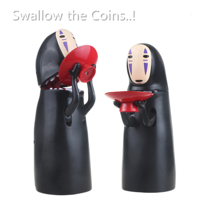 No Face Man Piggy Bank Electric Japanese Faceless Figure Col