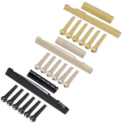 Portable 6-String Guitar Bridge Pins Saddle Nut Acoustic Cat