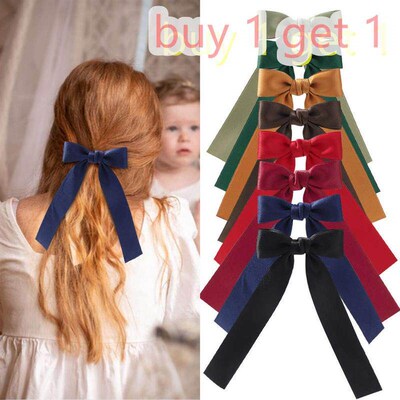 Ribbon Bow Hairpin Childrens Maillard Solid Color Hair发夹