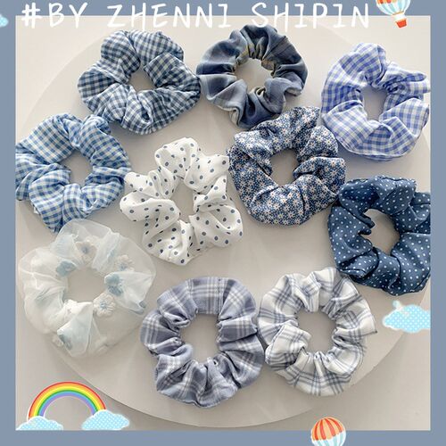 5/10 Pcs/set Flower Print Hair Scrunchies for Women Girls Cu