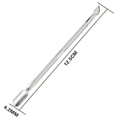 1Pcs Nail Art Tools Stainless Steel Cuticle Pusher Double He