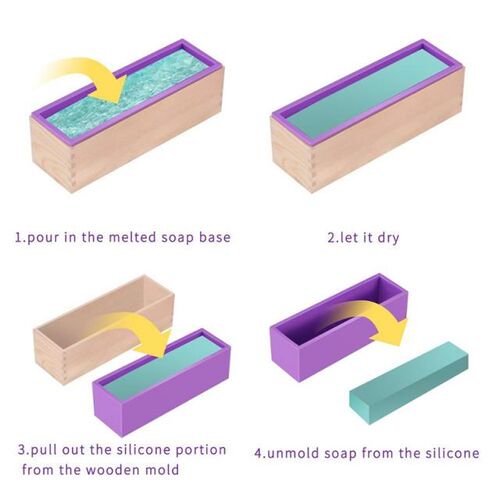 1PC Rectangular Soap Mold Silicone Loaf Mould With Flexible