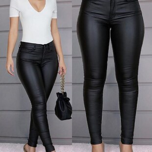 New 2025 Leather Plain Leggings Sexy Slimfit Casual