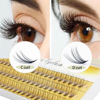 Natural 10D mink Eyelash Extensions 1 Box/60 Bundles Natural