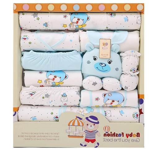 17pcs Newborn Baby Clothes Set Carton set with Gift Bag