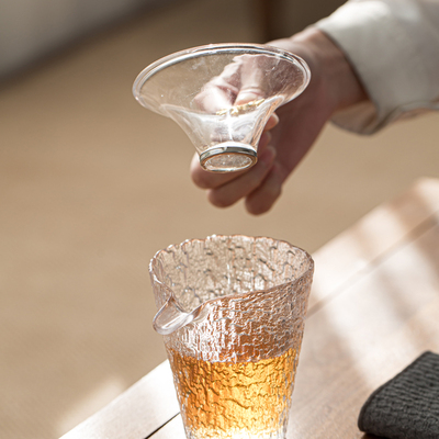 玻璃茶漏器茶滤组茶水分离不锈钢网纱超细滤茶茶叶过滤网茶具配件