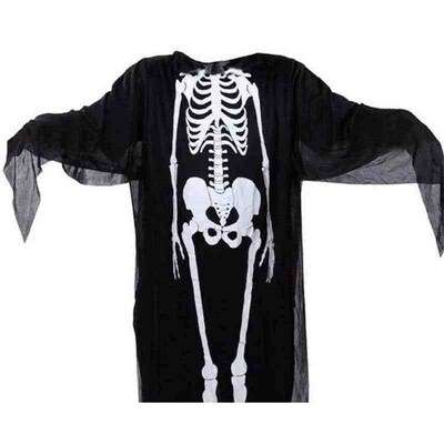 Halloween Adults Kids Cosplay Robes Skeleton Printed Masquer