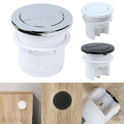 Twin Hose Pneumatic Toilet Push Button  Chrome Finish