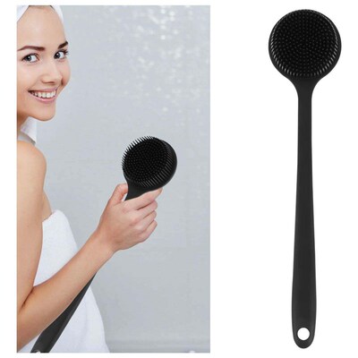 Silicone Long Handle Bath Brush Body Shower Scrubber Back Mu