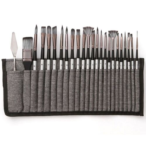 Kit 24 pieces Paint Brush Set for Watercolor Acrylic Gouache