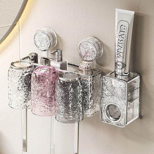 Suction Cup Toothbrush Holder Wall-Mounted Drill-Free Bathro