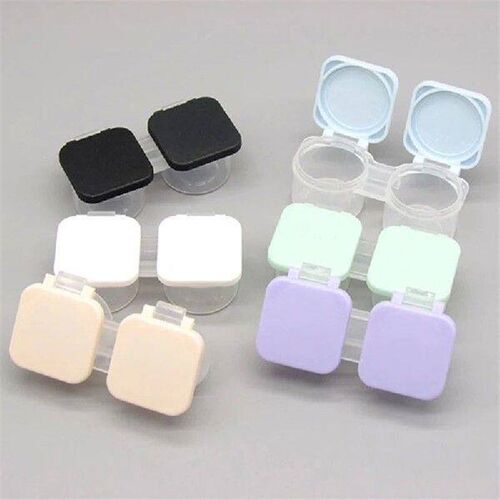 Small Plastic Contact Lens Cases Simple Oval Transparen