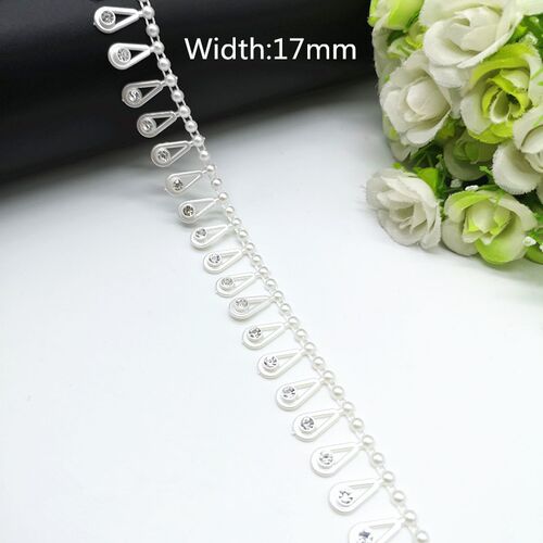 1 yard Rhinestone Chain Pearl Crystal Chain Sew On Trims Wed
