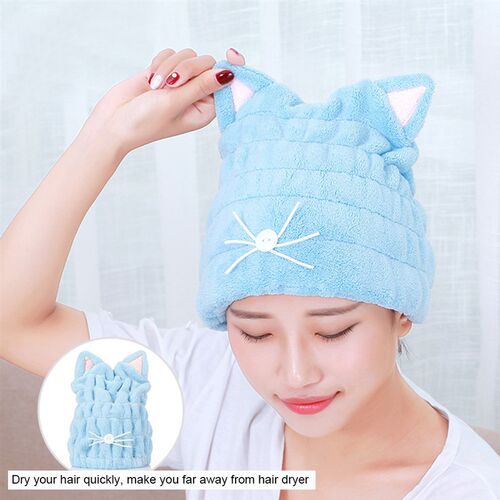 Women Hair Shower Cap Bathroom Accessories Super Absorbent Q