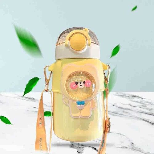 Cute 600ml Insulated Water Bottle BPA Free with Straw &