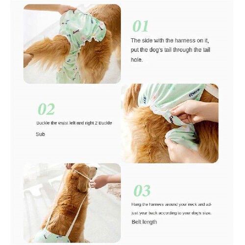 Reusable Female Pet Sanitary Panties with Straps Adjustable