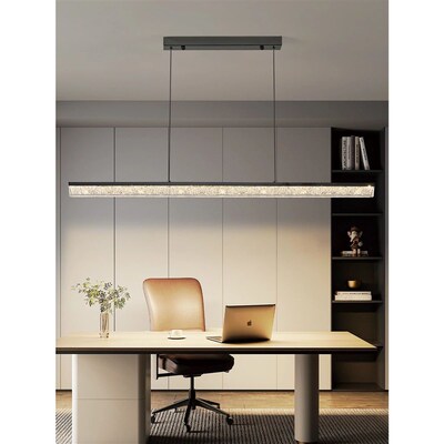 Minimalist Black Linear Pendant Lights for Dining Room Black