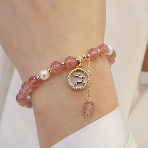 Strawberry Crystal Brlet Womens Simple Brlet Elegant Simple