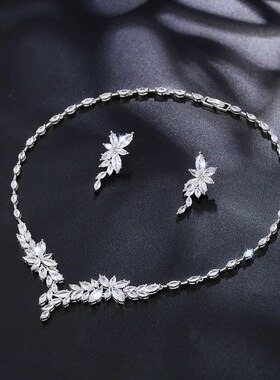New Arrival Exquisite Plant Shape Cubic Zirconia Bridal Wedd