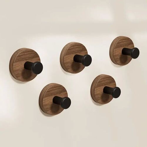 Self-adhesive Solid Wooden Hook Walnut Key Decorative Towel