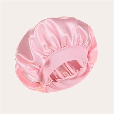 Satin Solid Wide-brimmed Sleeping Hat Night Sleep Bonnet帽子
