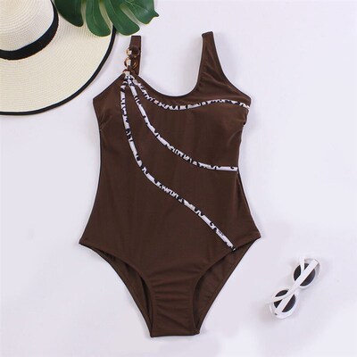 New One-piece Swimsuit Womens Belly Covering Conservative S