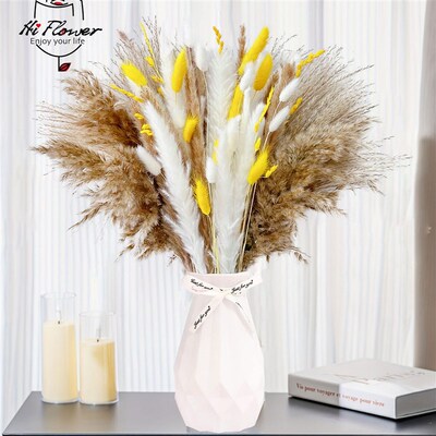Fluffy Pampas Dried Flower Bouquet Floral Home Vase