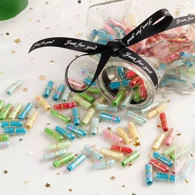 Message Capsules Love Pill with Roll Paper Blank Notes Wish