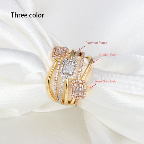 Bride Talk Fashion Rings Creative Cross Twisted Line Flash M