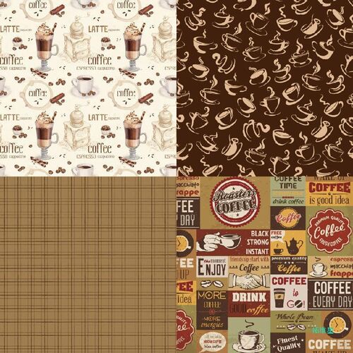 12/24 Sheets Cafe Coffee Lover Scrapbook Background Paper跨